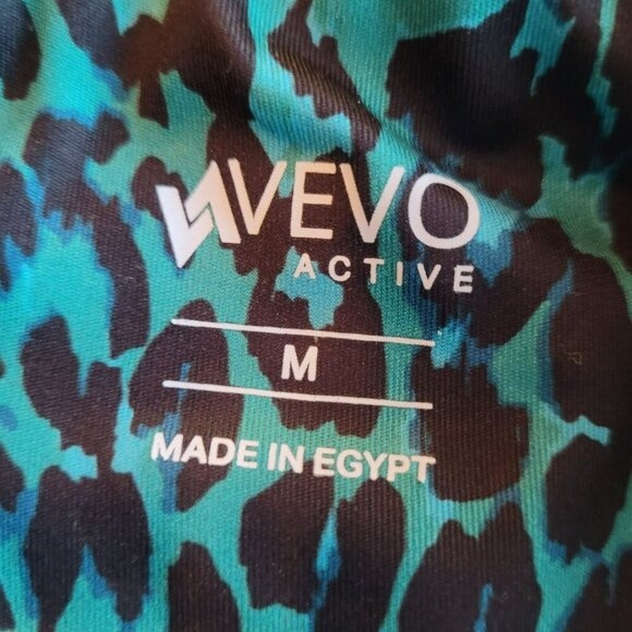 Wevo Active Blue & Black Leopard Print Flared Leggings M - Picture 5 of 5